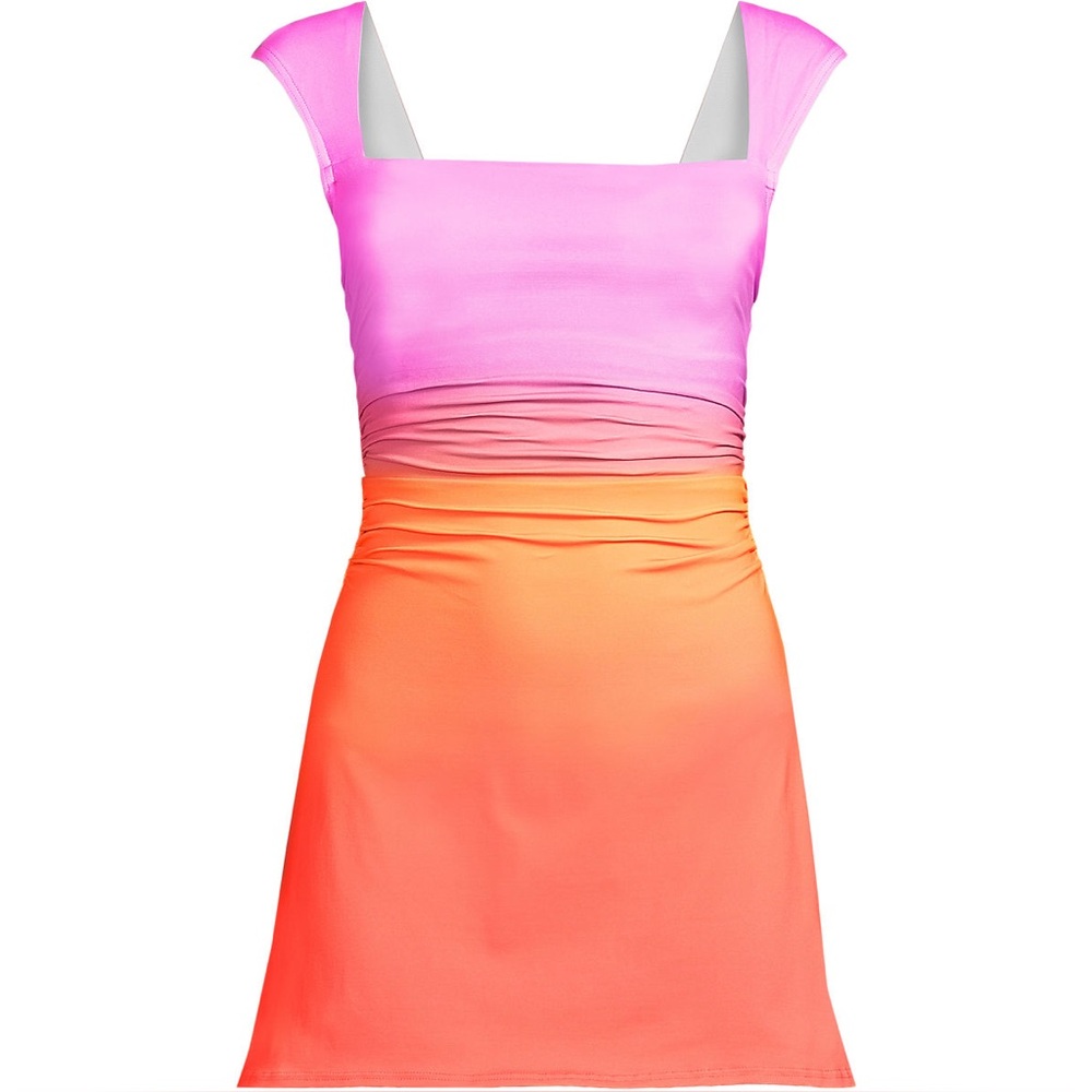 Lands' End Pink and Orange Gradient One-Piece Swimsuit